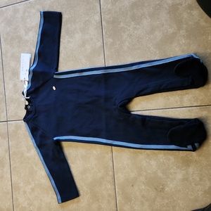 B.S. boys navy blue knit footsie